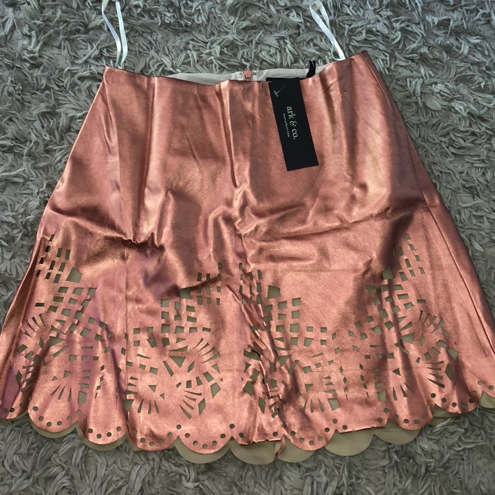 Ark & Co Metallic Pink Skirt